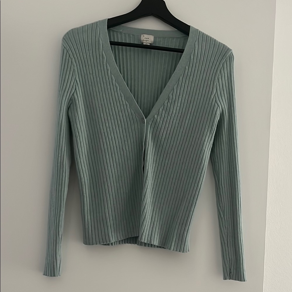 A New Day Ribbed V-Neck Sweater Cardigan